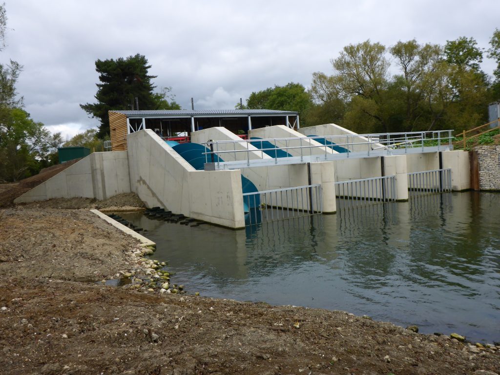 Bypass channel for fish around a small scale hydropower scheme