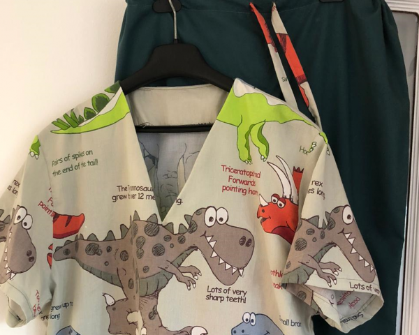 Dinosaur themed scrubs