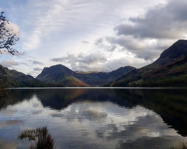 A lake on a cloudy day - Buttermere, Lake District