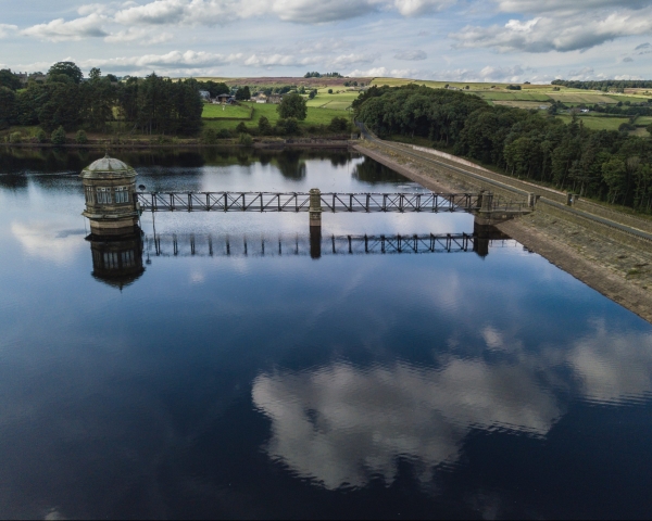 reservoir on a cloudy day