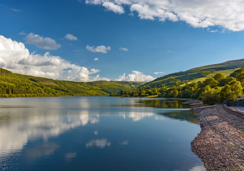 Reservoir on a sunny day