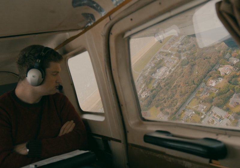 An image of an aerial survey taking place
