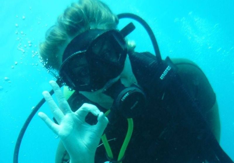 A photo of Amy scuber diving