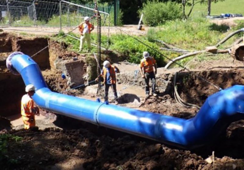 Photo of Welsh Water pipe installation site