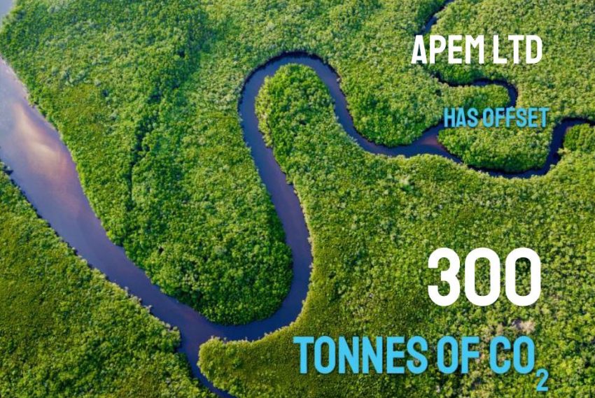 APEM have offset 300 tonnes of CO2 q