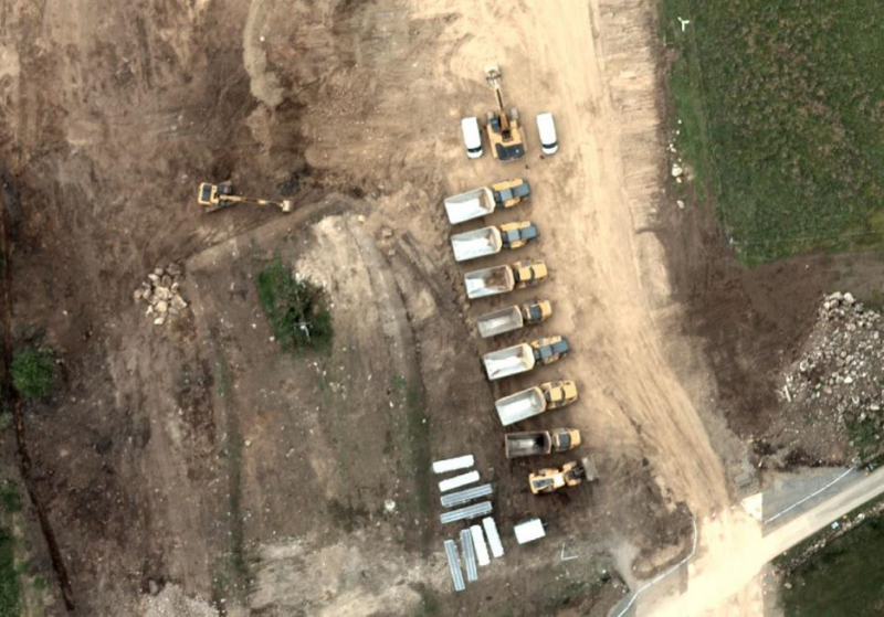 Aerial image of a construction site