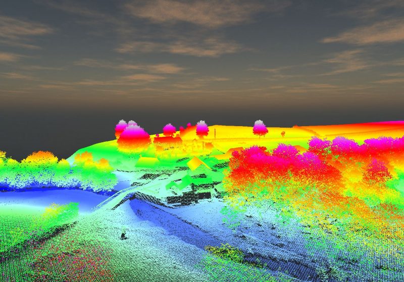 LiDAR image of mixed habitat landscape